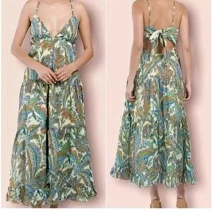 House of Harlow 1960 womans boho Green and Blue Maxi Dress size M